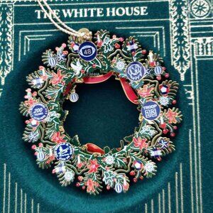 New in Box 2023 White House Christmas Ornament Wreath